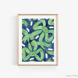 Navy & Green Golden Bows Art Print [8x10]