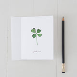 Four Leaf Clover Watercolor Note Card (single card)