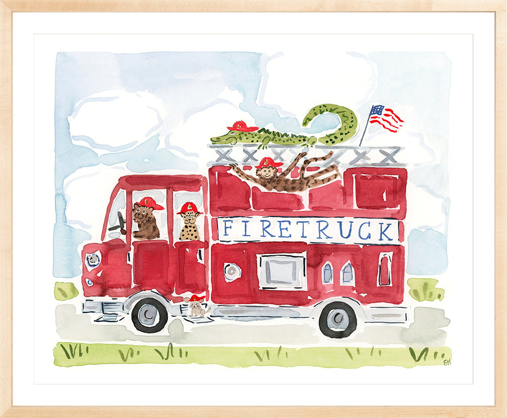 The "Wild Animal Fire Truck Co." Fine Art Print