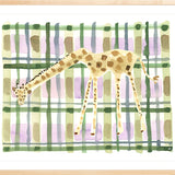 The "Plaid Giraffe" Watercolor Animal Fine Art Print