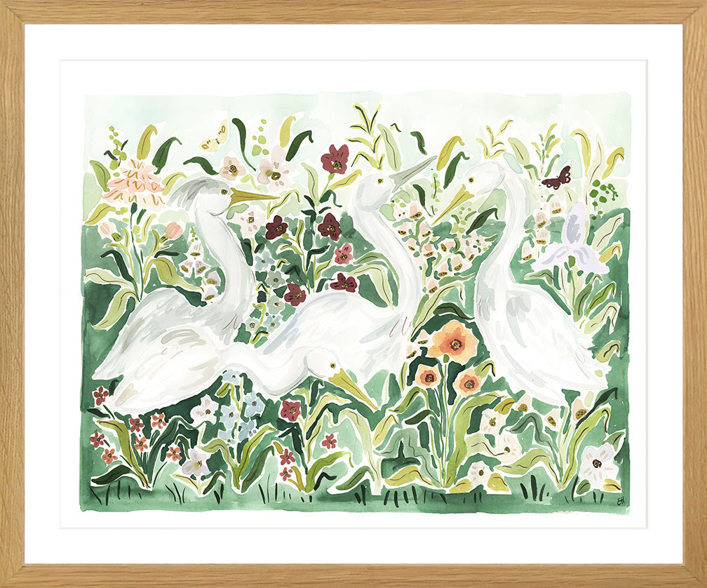 The "Emerald Herons" Fine Art Print