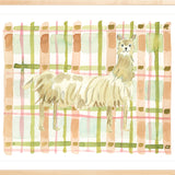 The "Plaid Llama" Watercolor Animal Fine Art Print