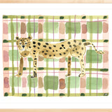 The "Plaid Leopard" Watercolor Animal Fine Art Print