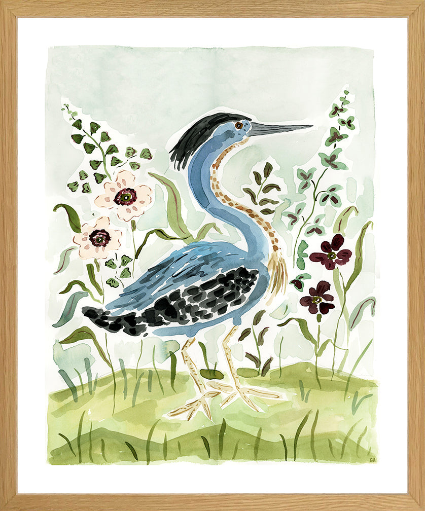 The "Indigo Blue Heron" Fine Art Print