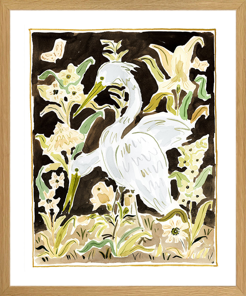 The "Egrets Spilling the Tea" Fine Art Print