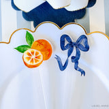 Orange and Navy Bow Acrylic Drink Stir Sticks