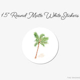 Palm Tree Round Stickers