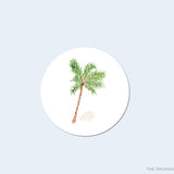 Palm Tree Round Stickers