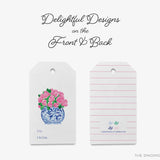 Peonies in Ginger Jar Gift Tags [Set of 8]