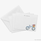 Personalized Bicycle Floral Flat Notes