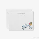 Personalized Bicycle Floral Flat Notes