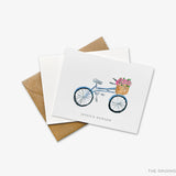 Personalized Bicycle Floral Greeting Cards