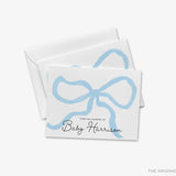 Personalized Blue Bow Greeting Cards