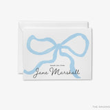 Personalized Blue Bow Greeting Cards