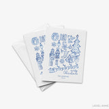 Personalized Blue and White Toile Christmas Cards