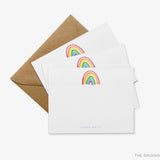 Personalized Bright Rainbow Flat Notes