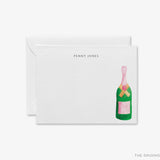 Personalized Champagne Bottle Flat Notes