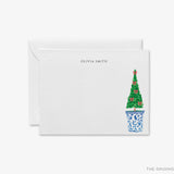 Personalized Christmas Topiary Flat Notes