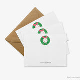 Personalized Christmas Wreath Flat Notes