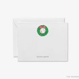 Personalized Christmas Wreath Flat Notes