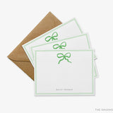 Personalized Green Bow Flat Notes