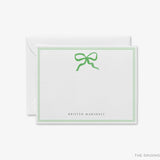 Personalized Green Bow Flat Notes