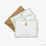 Personalized Green Ice Cream Cone Flat Notes