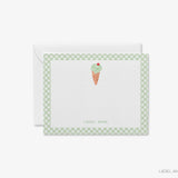 Personalized Green Ice Cream Cone Flat Notes