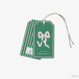 Personalized Green and Pink Bow Gift Tags