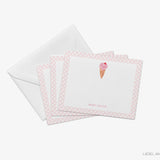 Personalized Ice Cream Cone Flat Notes