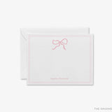 Personalized Light Pink Bow Flat Notes