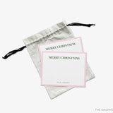 Personalized Merry Christmas Pink and Green Flat Notes