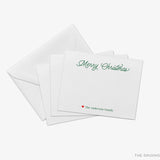 Personalized Merry Christmas Script Flat Notes