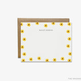 Personalized Mini Sunflower Flat Notes