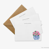 Personalized Peonies in Ginger Jar Flat Notes