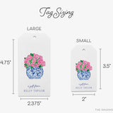 Personalized Peonies in Ginger Jar Gift Tags
