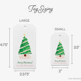 Personalized Pink Gingham Christmas Tree Gift Tags