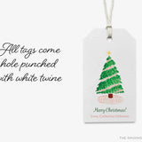 Personalized Pink Gingham Christmas Tree Gift Tags