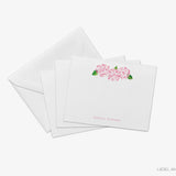 Personalized Pink Hydrangea Flat Notes