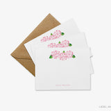 Personalized Pink Hydrangea Flat Notes