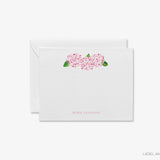 Personalized Pink Hydrangea Flat Notes