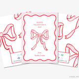 Personalized Pink & Red Bow Classic Mini Valentine