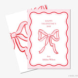 Personalized Pink & Red Bow Classic Mini Valentine