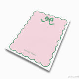 Personalized Pink and Green Bow Notepad