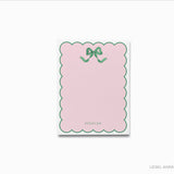 Personalized Pink and Green Bow Notepad