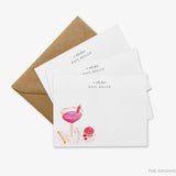 Personalized Raspberry Cream Cocktail Flat Notes