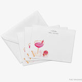 Personalized Raspberry Cream Cocktail Flat Notes