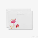 Personalized Raspberry Cream Cocktail Flat Notes