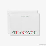 Personalized Red and Green Christmas Thank You Notes