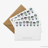 Personalized Row of Houses Flat Notes